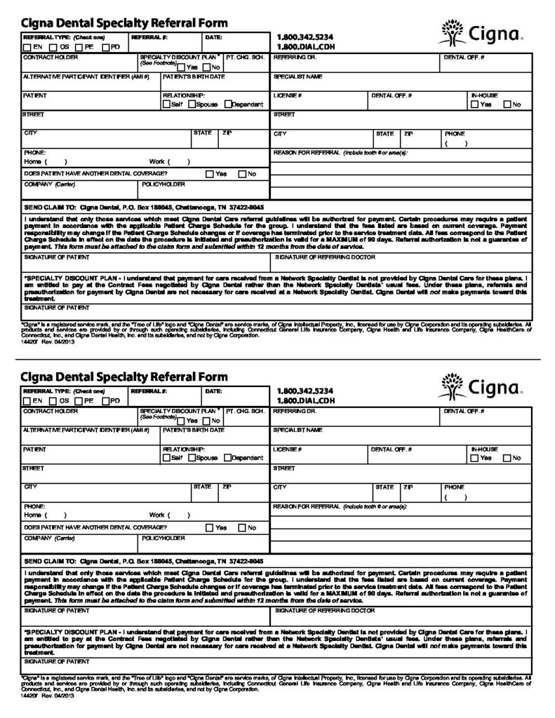 Cigna HMO referral form